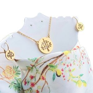 Gold Tree of Life Necklace Set 🌳 Perfect for Valentines 💞 100% Stainless Steel